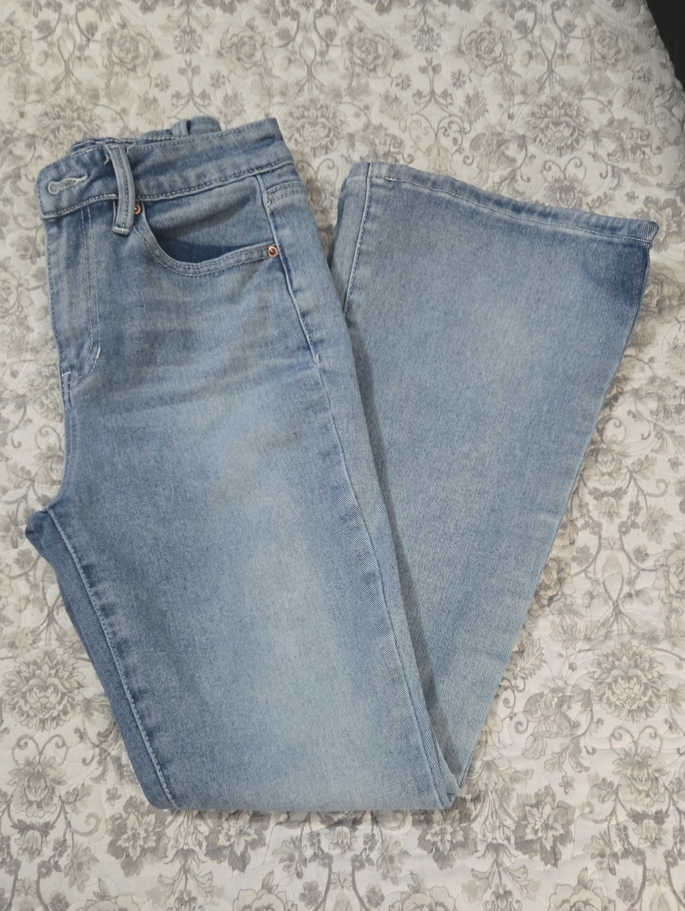 YMI Light Blue Wide-Leg Kids Jeans